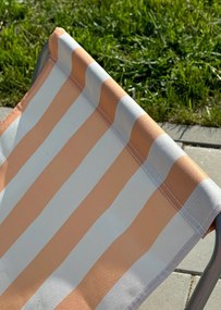 Składany leżak plażowy SAND, pomarańczowe paski