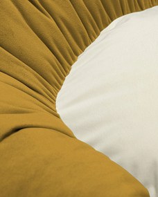 Poduszka kwiatek Mia II kolor żółty tkanina połyskliwa, welwetowa