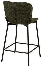 Ciemnozielony tapicerowany hoker (wysokość siedziska 65 cm) Maceda – House Nordic