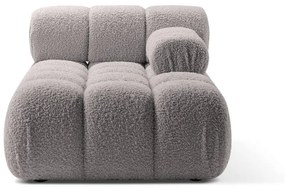 Jasnoszary moduł sofy z materiału bouclé (prawostronny) Bellis – Micadoni Home