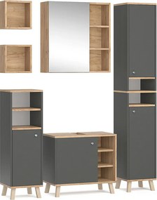 Zestaw mebli łazienkowych antracyt 62x32x54 senyo