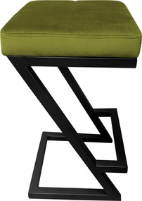 Hoker ZETA krzesło barowe tkanina Welur podstawa metalowa LOFT : Kolor Stelaża - Czarny , Kolor tkaniny - VELVET - BL75