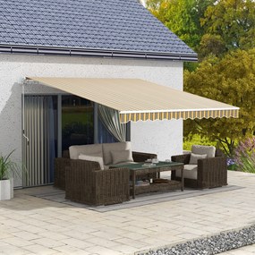 Outsunny Markiza Ochronna Przed Słońcem, 3,5 m x 2,5 m, Żółty + Szary