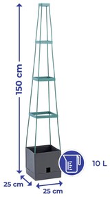 Doniczka z podporami do uprawy pomidorów, roślin pnących, 150 cm