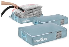 Plastikowe pojemniki próżniowe pod łóżko zestaw 3 szt. 65x45x15,5 cm Blue Edition – Compactor