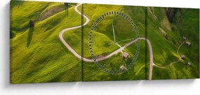 Obraz - Plateau Meadow (z zegarem) (90x30 cm)