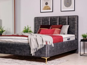 Łóżko tapicerowane Gaja 160x200 z pojemnikiem, tkanina Touch Me 09 / nóżki NCR8 złote-wysyłka 24H