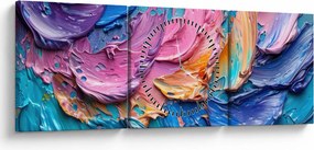 Obraz - Malarstwo olejne (z zegarem) (90x30 cm)
