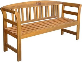 Brązowa drewniana ławka ogrodowa N6-E69