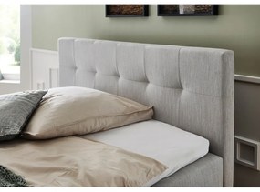 Jasnoszare łóżko boxspring ze schowkiem 160x200 cm Catania − Meise Möbel