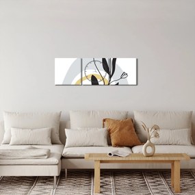 Obraz - Kwiaty w wazonie N⁰1 (z zegarem) (90x30 cm)