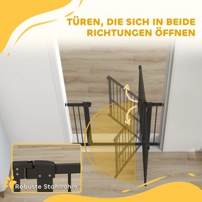 PawHut Bramka ochronna dla psów, 76-104 cm, bramka bez wiercenia, bramka schodowa