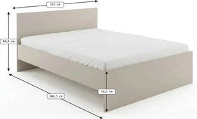 Łóżko ELISA 140 x 200 cm, kaszmirowy beż Stelaż: Ze stelażem listwowym rolowanym elastycznym, Materac: Materac Coco Maxi 20 cm