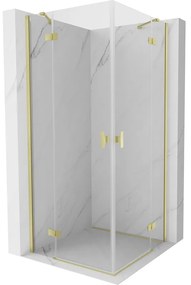 Mexen Mist-H Duo kabina prysznicowa uchylna 95 x 95 cm, transparent, złota szczotkowana - 8A5-095L-095P-55-00