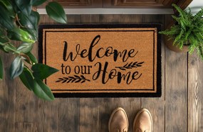 Wycieraczka Kokosowa 40x60 cm Czarna Ramka antypoślizgowa pod Drzwi z gumą