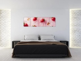 Obraz - Truskawki w bąbelkach (170x50 cm)