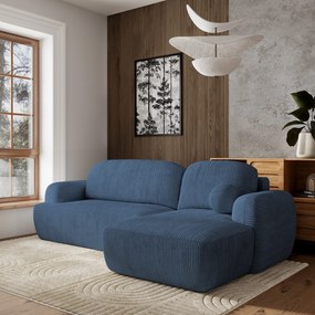 Masseno Narożnik MODENZA z funkcją spania i pojemnikiem na pościel Narozniki L, Rozkładana sofa - Niebieski, POSO 05
