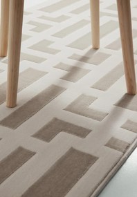 Dywan nowoczesny Perles Geometria szaro-kremowa 80 cm x 240 cm