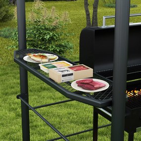 Outsunny Altanka grillowa z dachem grillowym, odporna na warunki atmosferyczne, 240 cm x 150 cm x 230 cm, żółto-brązowy + ciemnoszary