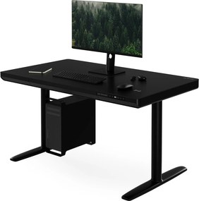 Biurko elektryczne sit-stand z szufladą i ładowarką bezprzewodową Qi czarne, 1200 mm: ELLIS