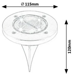 Rabalux 7975 Dannet Lampa solarna LED wpuszczana, czarny