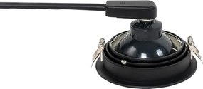 Okrągły reflektor wnękowy czarny regulowany - Chuck 111