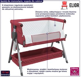 Czerwone przenośne łóżeczko niemowlęce G2-E81