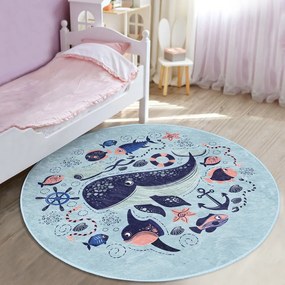 Niebieski dywan dziecięcy ø 100 cm Comfort – Mila Home