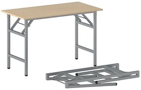 Stół konferencyjny FAST READY, 120x60 cm, szaro-srebrna podstawa, buk