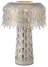 Szarobeżowa lampa stołowa z metalowym kloszem (wysokość 38 cm) Verbera – Markslöjd
