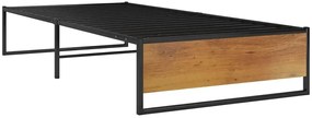 Czarne metalowe łóżko industrialne 100x200 cm - Glider