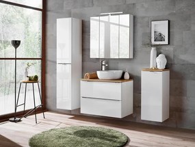 Szafka łazienkowa CAPRI WHITE 830 20 cm biały połysk/dąb craft COMAD