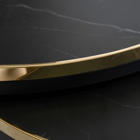 Zestaw Stolików Kawowych ARON 70 cm/50 cm Czarny Marmur Glamour