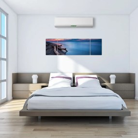 Obraz plaży o zachodzie słońca (170x50 cm)