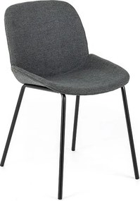 Eva - Krzesło materiałowe w kolorze ciemnoszarym, 4 szt.