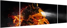 Obraz - Motocyklista z płomieniami (170x50 cm)