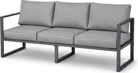 Aluminiowa sofa ogrodowa Marinel z poduszkami na oparciu i siedzisku w kolorze szarym