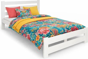 Białe sosnowe łóżko z zagłówkiem 160x200 S9-L44