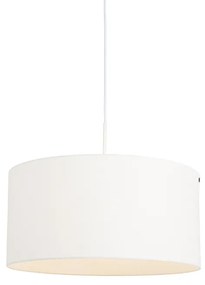 Nowoczesna lampa wisząca biała z białym kloszem 50 cm - Combi 1