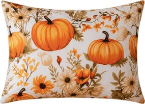 Poszewka na poduszkę z mikrofibry FLOWERS AND PUMPKINS 50x70 cm, pomarańczowy