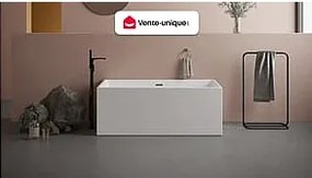 Wanna częściowo wolnostojąca prostokątna - 202 l - 150 x 75 x 58 cm - Biała - Akrylowa - PIKAIA
