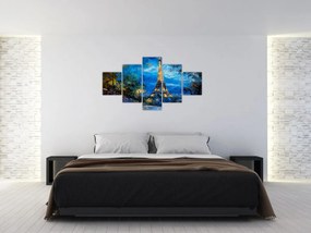 Obraz - Obraz olejny przedstawiający wieżę Eiffla (125x70 cm)