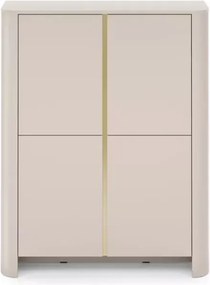 Komoda Solvero 3-drzwiowa kaszmir / dąb vicenza – minimalistyczna, push to open
