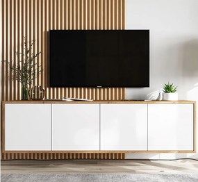 Szafka RTV NILA 4 150 dąb wotan/biała mat