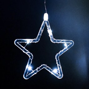 Kurtyna świetlna zewnętrzna Stars, 200 x 60 cm, LED, biała, timer, 8 funkcji, na baterie, 200 cm