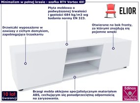 Biała stojąca szafka RTV z drzwiczkami - Vortex 4X