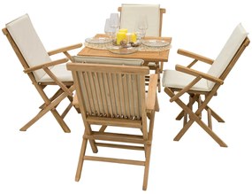 Zestaw ogrodowy z drewna tekowego IVORY BALKON II. 1 + 4 (poduszki GRATIS)