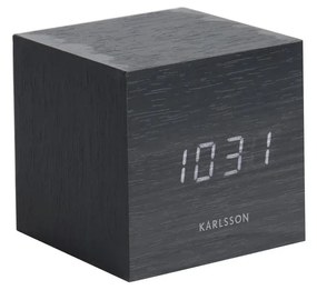 Karlsson 5655BK Designowy zegar stołowy LED z budzikiem, 8 x 8 cm