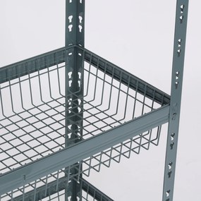 Regał półkowy z koszami, 1954 x 900 x 400 mm, nośność 175 kg, 4 półki + 1 kosz