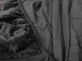 PrzytulneMieszkanie.pl Prześcieradło jersey BASIC ciemnoszare 90 x 200 cm